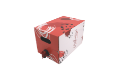 Bag-in-box carré carton décor "Authentique" rose 5L