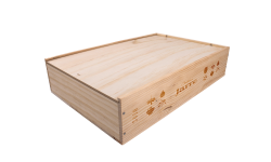 Caisse bois à glissière 6 bouteilles à plat Bordeaux