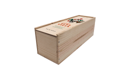 Caisse bois à glissière  1 double magnum 3L Bordeaux