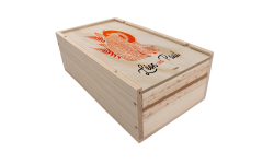 Caisse bois à glissière 2 bouteilles vin Bourgogne