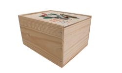 Caisse bois à glissière 6 bouteilles 75cl Bourgogne 2x3
