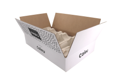 Carton d'expédition blanc 6 Bourgogne HT 83 1X6 rabats longs