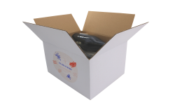 Carton d'expédition blanc 6 Bourgogne HT 165 2X3 simple cannelure