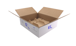 Carton d'expédition blanc 3 magnums Bordeaux HT 102 1X3