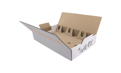 Carton blanc fond plat 1X6 Bordeaux