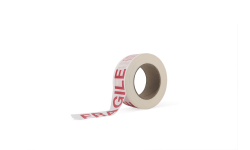 Adhésif kraft blanc 50mmx70m FRAGILE en rouge